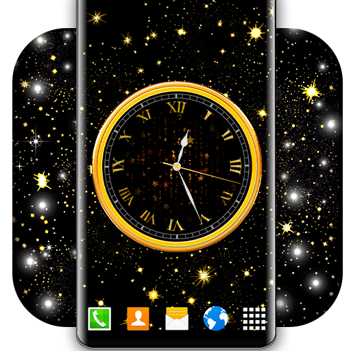 Dark Analog Clock -  Black Live Amoled Wallpaper