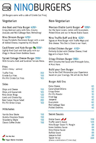 Nino Burgers menu 1