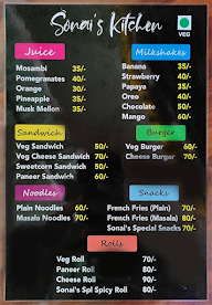 Sonai's Kitchen menu 1