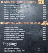 The King Burger menu 1