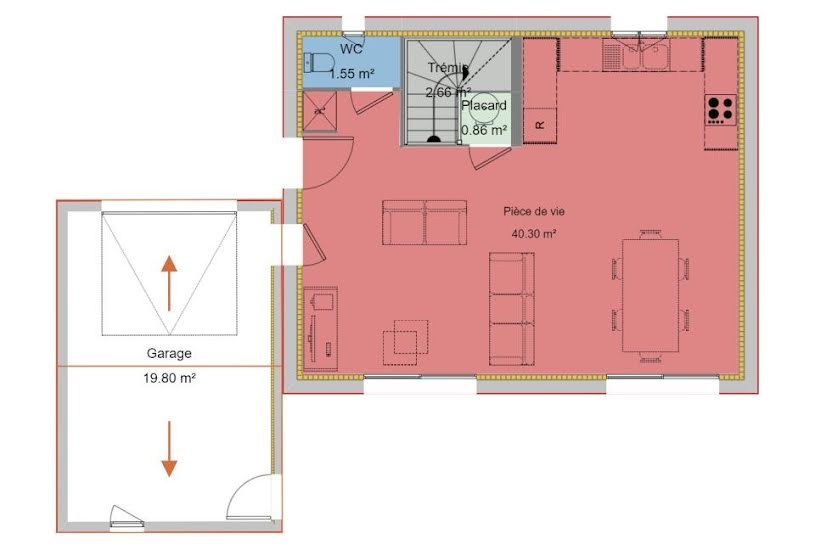  Vente Terrain + Maison - Terrain : 503m² - Maison : 83m² à Chabeuil (26120) 