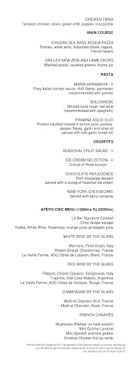 Le Bar - Sofitel menu 4