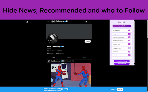 Focusii - Block YouTube, X & Instagram Distractions screenshot 3