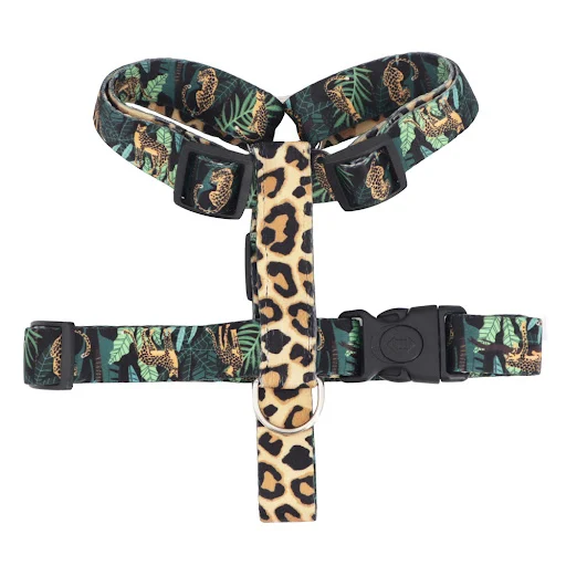 Tropical dog harness, matching dog collar ,vest,poo bag and bandana for pet gift