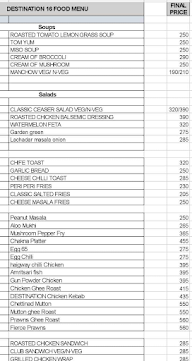 Destination 16 menu 1