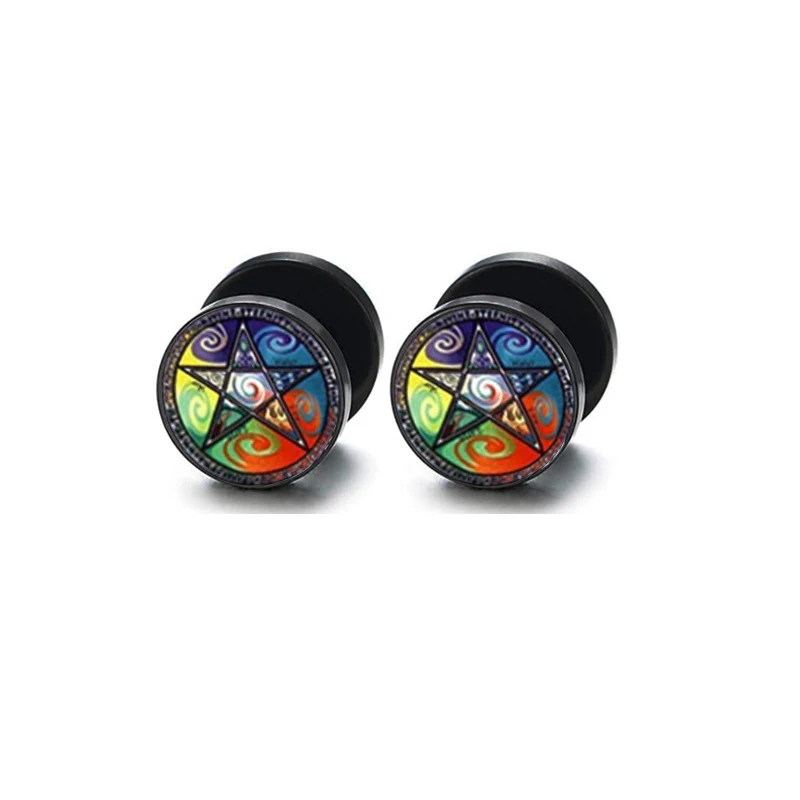 Brincos personalizados estilo coreano com barra redonda, design étnico retrô, perfeitos para um toque único.