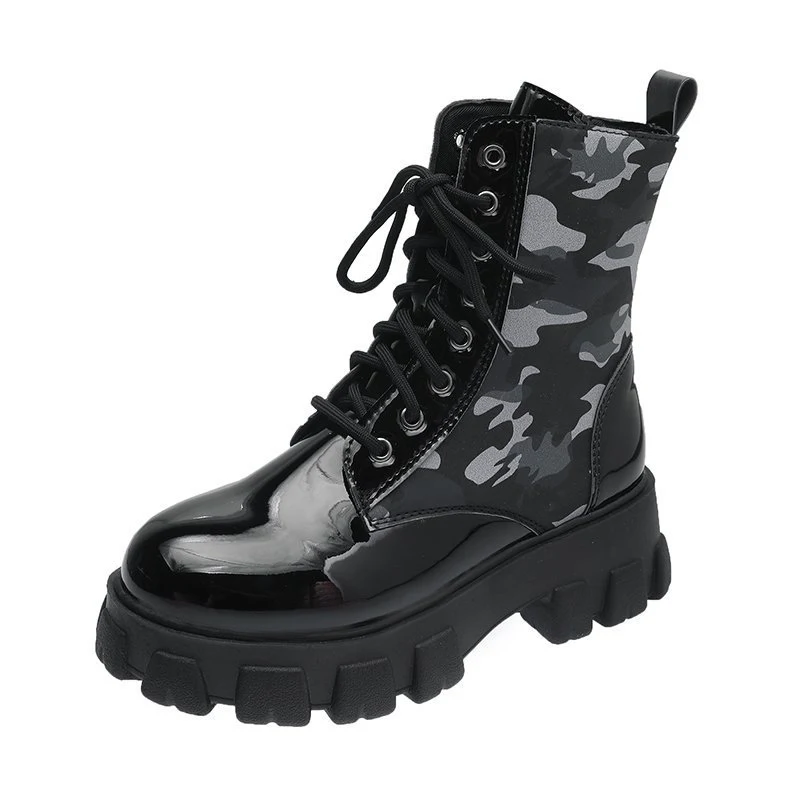 Martin Boots mit dicker Sohle, lässig, Camouflage, rutschfest für Motorräder – Sicherheit, Komfort und cooler Look!