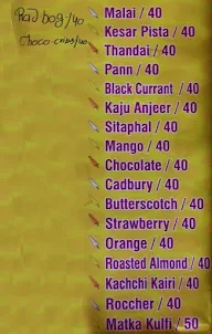 Punjabi Kulfi menu 2