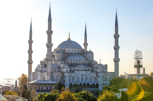 The Blue Mosque, or Sultan Ahmed Mosque, is one of the most striking landmarks in Istanbul. 