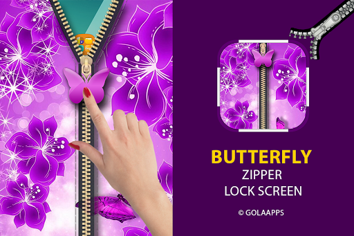 Butterfly Zipper Lock Screen