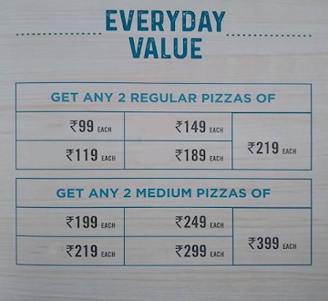 Domino's Pizza menu 