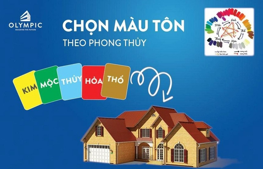 Lựa chọn màu sắc tôn lợp mái phù hợp màu sơn tường và phong thủy là điều cần thiết