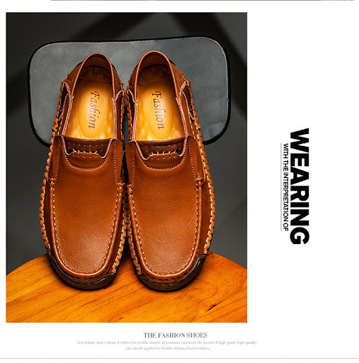 Title 12, Mens Outdoor Casual Handmade Flat Leather Shoe...