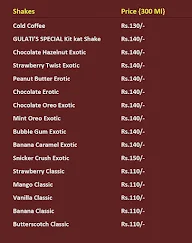 Gulati's Shake menu 1