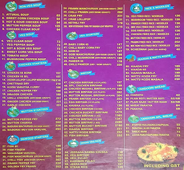 New Hyderabad Biriyani menu 