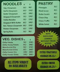 Max Bakers menu 1