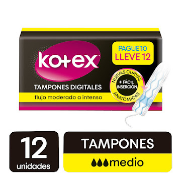 Tampones Digitales Kotex Medio x 12 und  