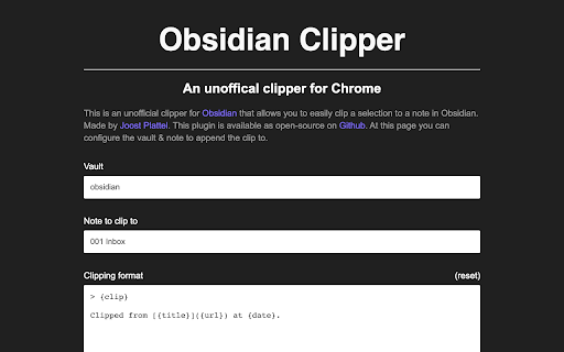 Obsidian Clipper