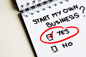 Check yes on start my own business