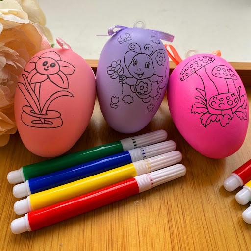 Title 2, Hand Painted Egg Cartoon Pattern Toy Plastic Eg...