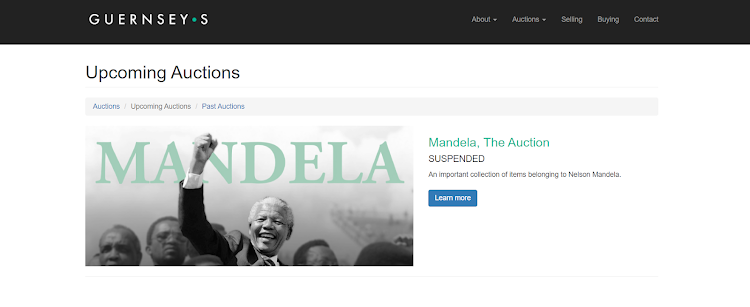 Guernsey's announces suspension of the auction of former president Nelson Mandela's personal items.