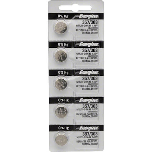 Energizer 357/303 Silver Oxide Battery: Card of 5