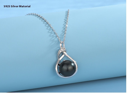 Title 2, Womens Minimalist 925 Sterling Silver Pearl Ne...