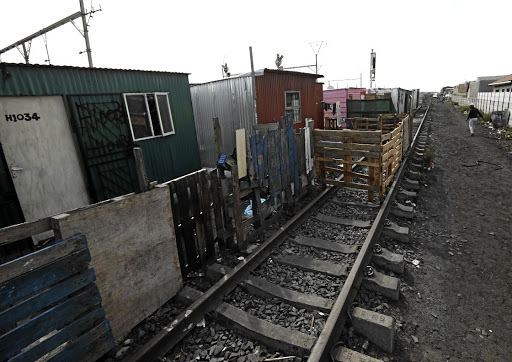 Shacks built along the closed railway line in Langa, Cape Town. File picture: SUNDAY TIMES/ESA ALEXANDER.