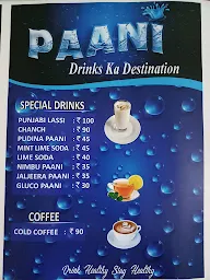 Paani Drinks Ka Destination menu 2