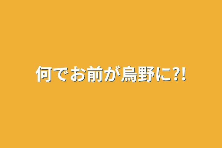 「何でお前が烏野に?!」のメインビジュアル