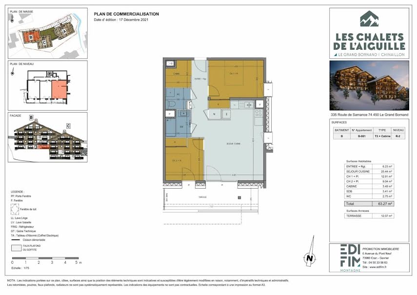 Vente appartement 3 pièces 63.27 m² à Le Grand-Bornand (74450), 419 200 €