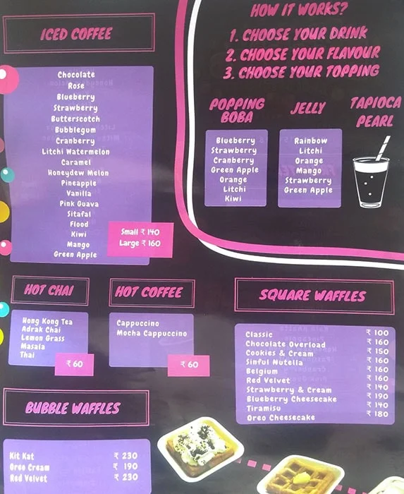 Dr Bubbles menu 