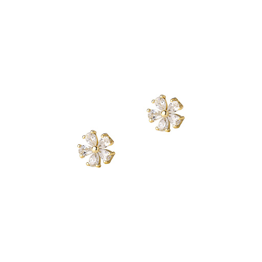 Title 1, Womens S999 Pure Silver Mini Petal Diamond Stu...