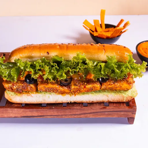 Harissa Paneer Submarine Sandwich