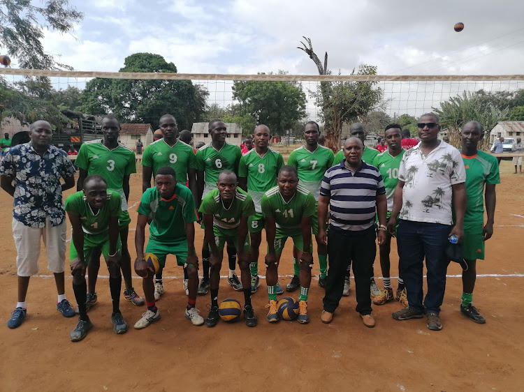 Kenya Forest Service players pose for a photo before a match.