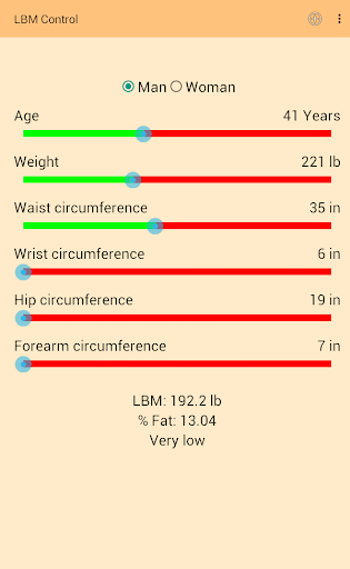 Measure body fat LBM Control