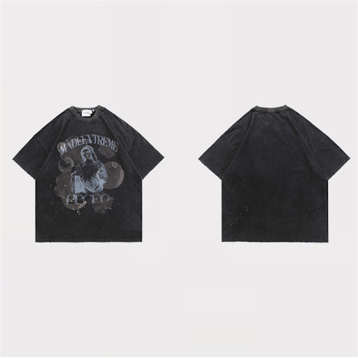 Title 6, Portrait Base Distressed Printing Couple Short-...