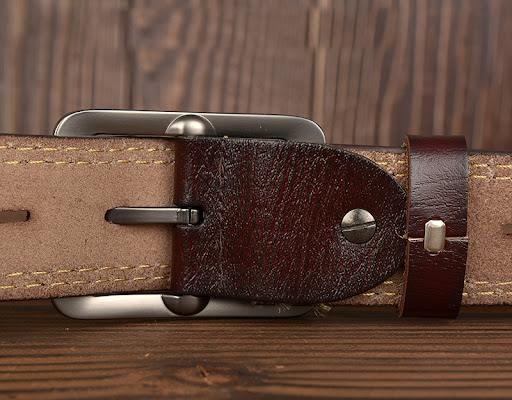 Title 6, Two-Line Real Cowhide Mens Belt with Japanese ...