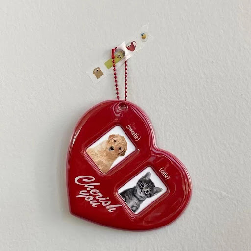 Title 4, Red Double Heart 2-inch Pendant Keychain, a per...