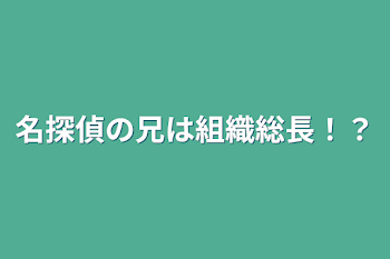 「名探偵の兄は組織総長！？」のメインビジュアル