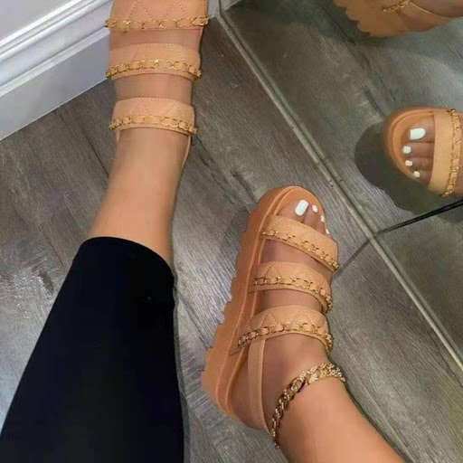 Title 5, Womens Buckled Platform Chain Slip-toe Sandals...