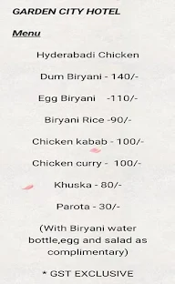 Garden City Mobile Biryani menu 1