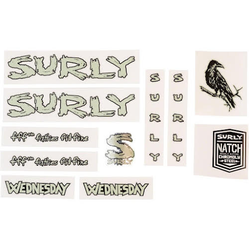 Surly Wednesday Frame Decal Set - Light Metallic Winter Green