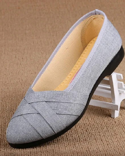 Cresfimix women fashion comfortable cloth flat shoes lady... - 2