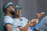 South Africa ODI captain Temba Bavuma and coach Rob Walter during a Proteas training session at Arun Jaitley Stadium.