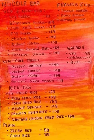 Vintage Cafe menu 