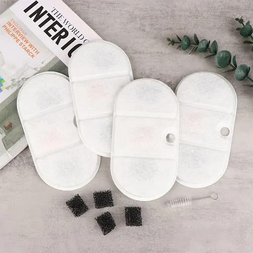 4Pcs/Set Pet Water Dispenser Replacement Filters for Cat Water Fountain Feeders Dispenser Activated Carbon Replaced Filt