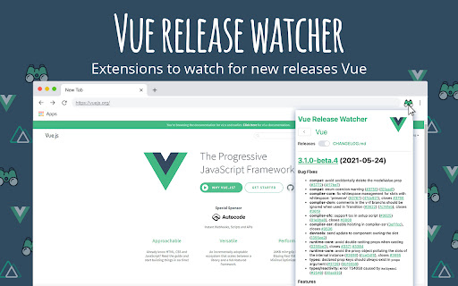 Vue release watcher