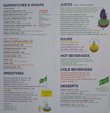 Bombay Salad Co. menu 