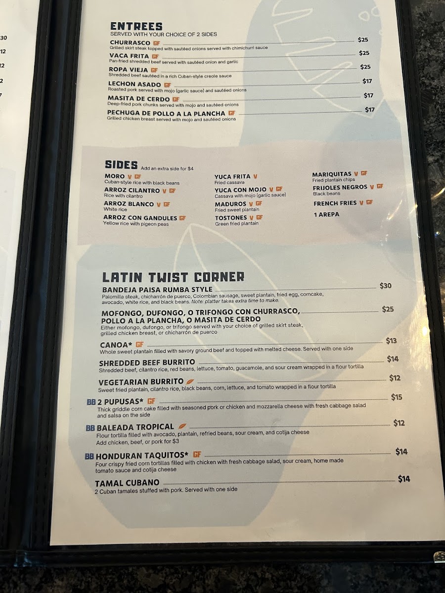 Rumba - Latin Cuisine gluten-free menu